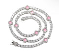 Pink tennis necklace
